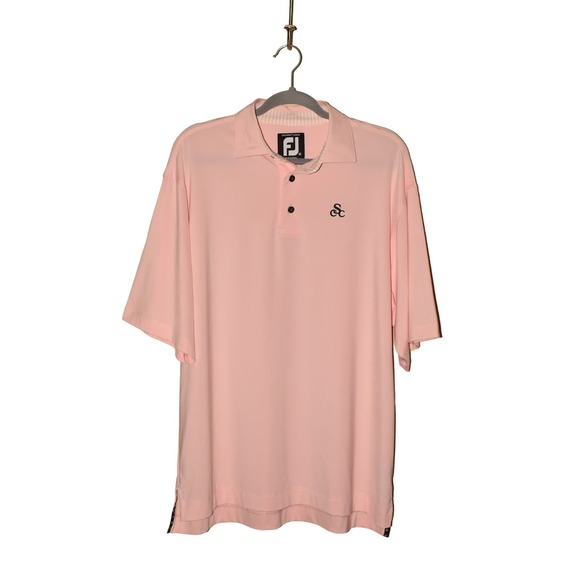 FOOTJOY $69 Solid Lisle Prodry Short Sleeve Polo Light Pink Medium - Picture 1 of 4